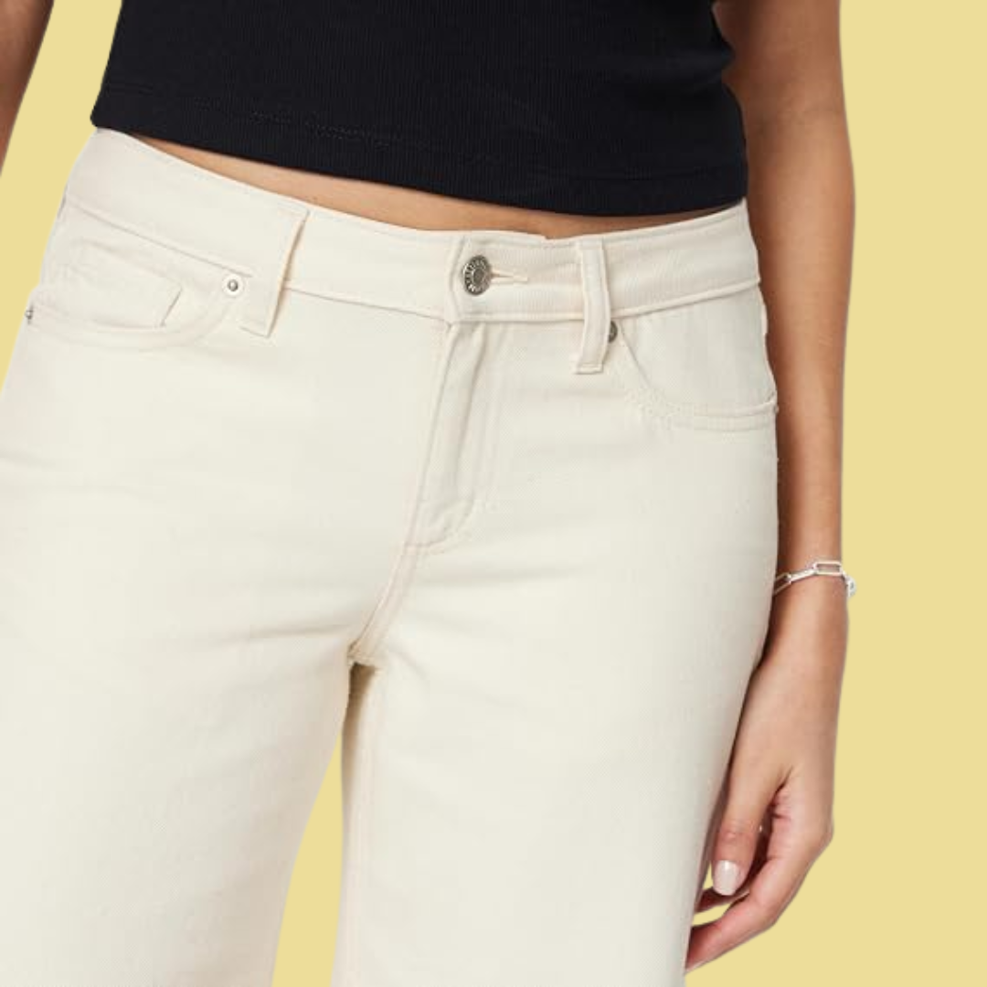 Clara – Weite Jeans in Cremeweiß