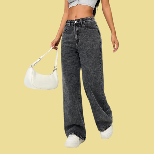 Amelie – Weite Jeans in Anthrazit