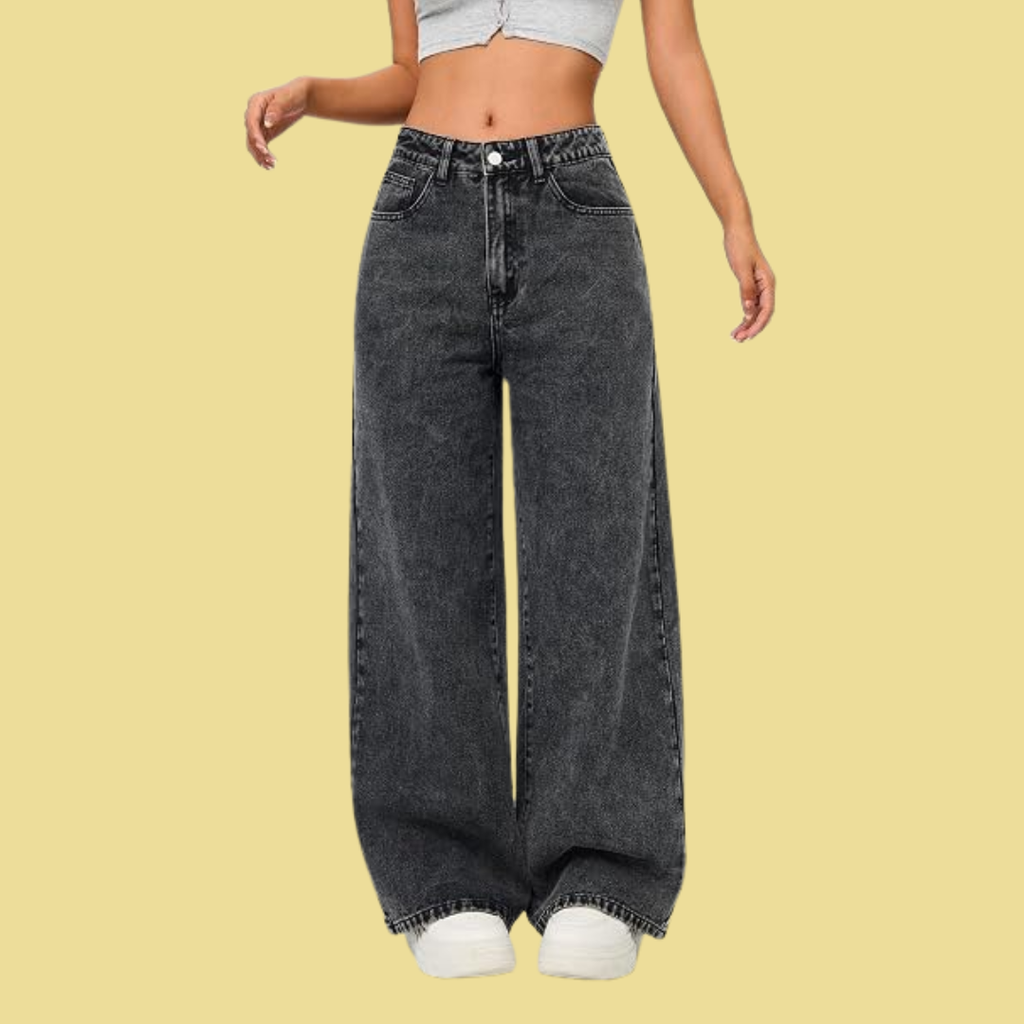 Amelie – Weite Jeans in Anthrazit